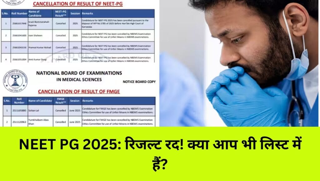 NEET PG Result Cancelled