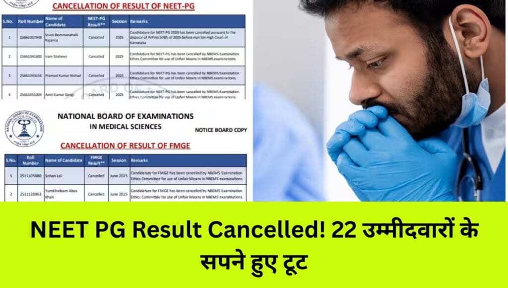 NEET PG Result Cancelled