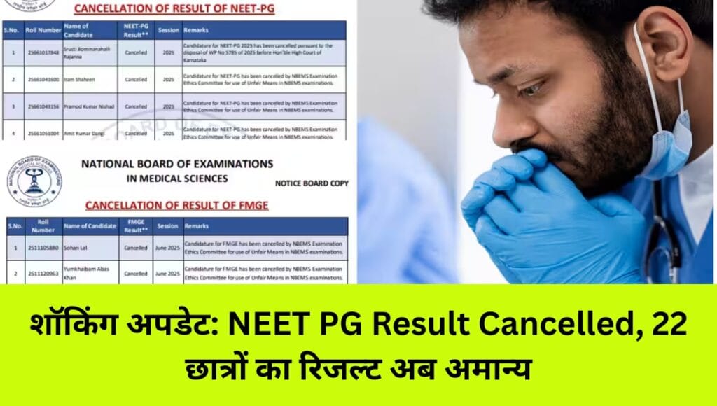 NEET PG Result Cancelled